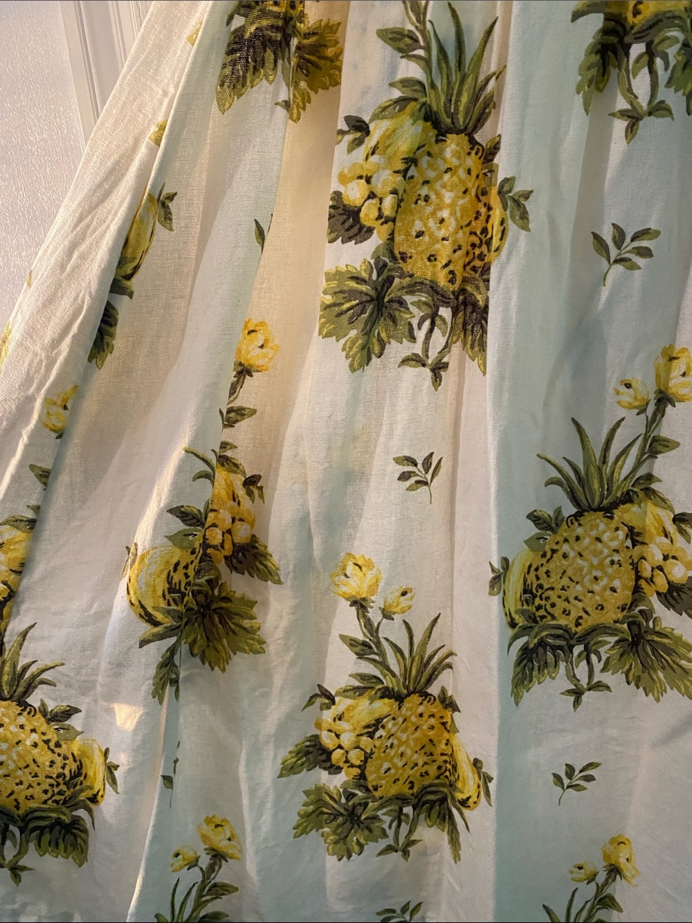 Tahari White Midi Dress with Yellow Pineapple Print - Picture 8 of 8